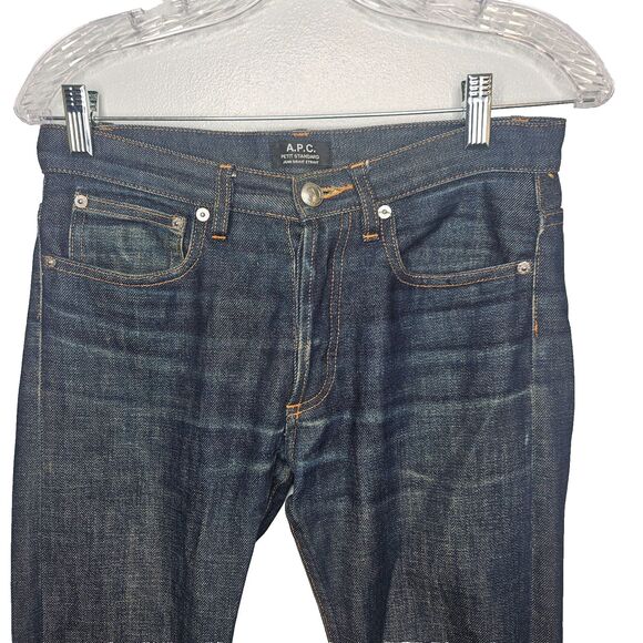 A.P.C. Petit Standard Jeans 27x33 Selvedge Japanese Distressed Straight Slim - Picture 2 of 12